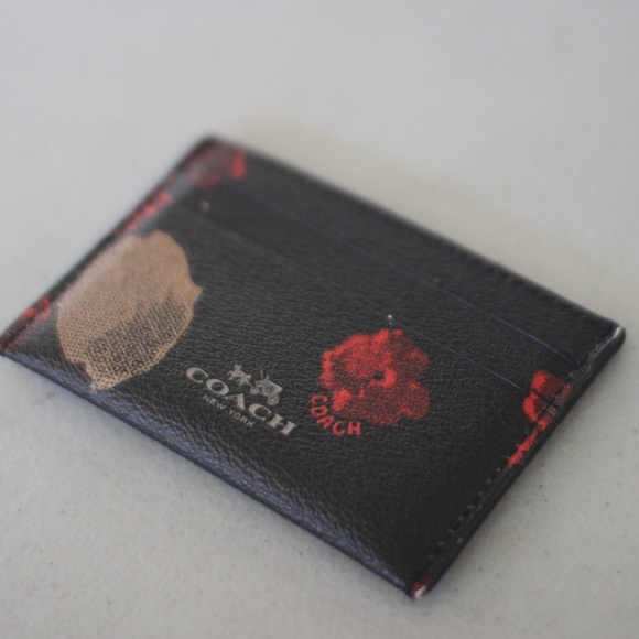 Coach Accessories - Coach Black Multi-Color Floral Card Holder